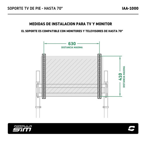 Imagen 4 de 10 de Soporte Tv 19 A 70 Monitor Sim Formula Sim Collino A12