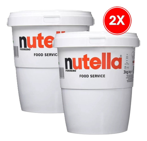 Pack X2 Nutella Balde 3kg Cada Uno Ferrero Food Service