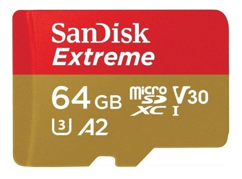 Memoria Microsd Sandisk Extreme 64gb Cla10 U3 A2 Para 4k Uhd