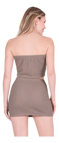 Chi - Cafe Moka - Conjunto Falda Y Top Mujer Casual Café Stf