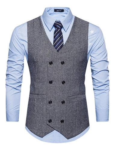 Chaleco De Tweed De Lana Para Hombre, Con Forma De Espiga