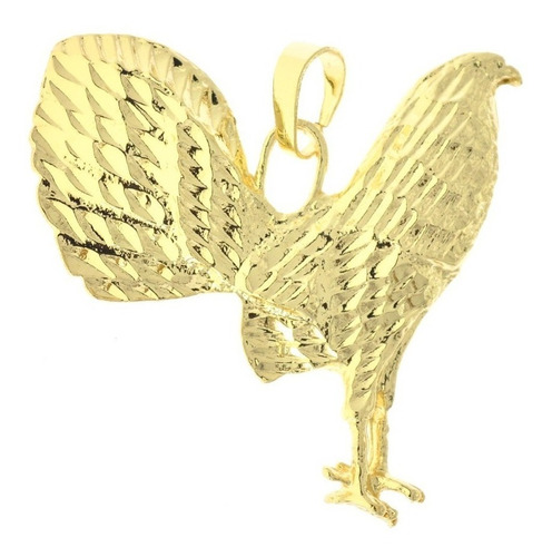 Dije De Gallo Grande. Oro Laminado 18k, Hombre