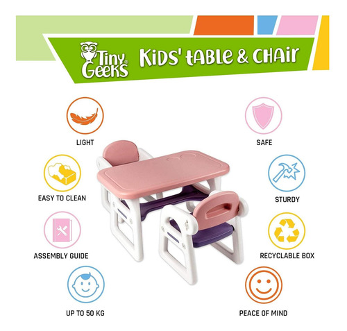Tinygeeks Table Y Sillas Para Niños Seguras Para Niños Nueva
