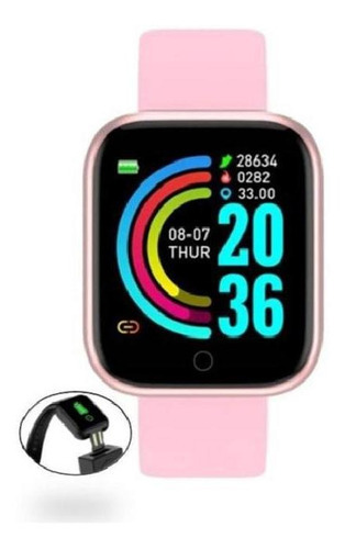 3. Reloj inteligente Smartwatch D20 Rosa para Whatsapp Instagram