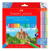 Comprar Lápices De Colores Largos Faber Castell X 24 + 4 Pastel 