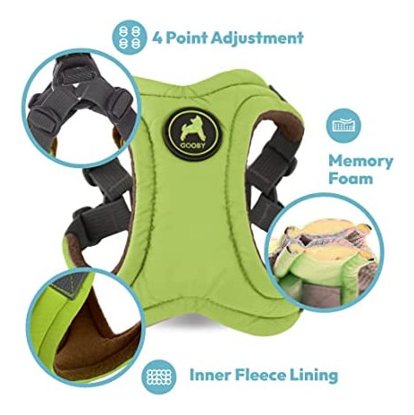 Gooby Escape Free Memory Foam Arnés - Púrpura, Mediano - Arn