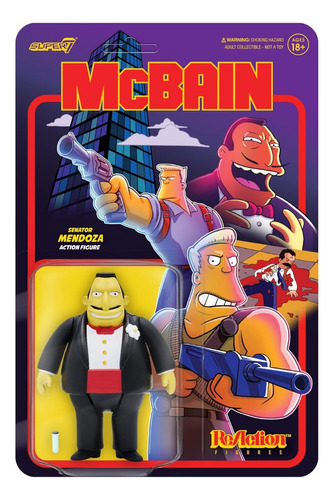 Figura Super7 The Simpsons Mcbain Reaction Senator Mendoza