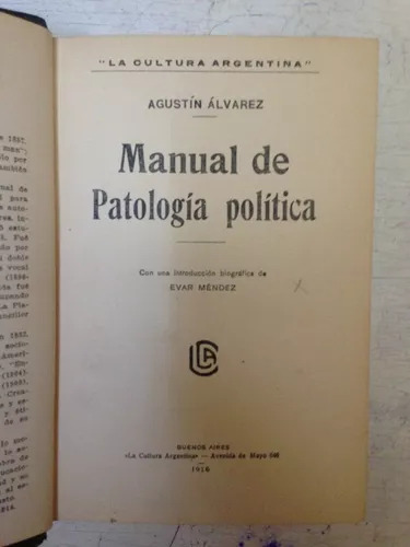 Manual De Patologia Politica Agustin Alvarez