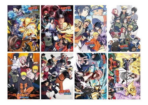8 Poster Naruto Uzumaki Anime Sasuke Minato Kakashi 29x42cm