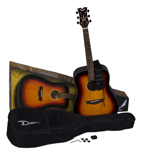 Dean Guitars Paquete De Guitarra Acústica Dean Axs Prodigy. Color Tobacco sunburst Orientación de la mano Diestro