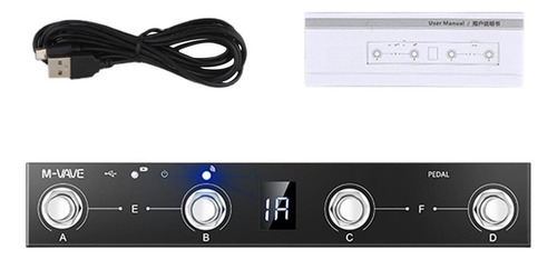 Pedal Controlador De Pé Midi Sem Fio Portátil Com 4