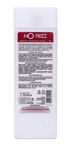 Shampoo Knut No Frizz Antirresíduos Limpeza Suave 250ml