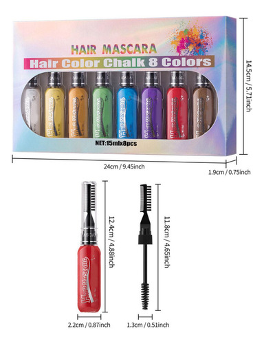 Juego De Peine Temporal Para Color De Tiza Para El Cabello P