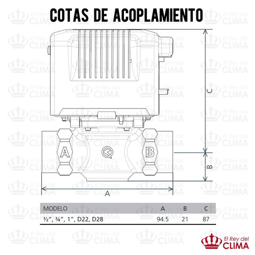 Imagen 2 de 9 de Válvula De Zona Motorizada Orkli De 2 Vías De 1/2