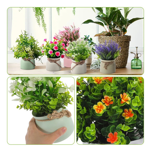 Plantas Artificiales Decorativas Macetas Flores Artificiales