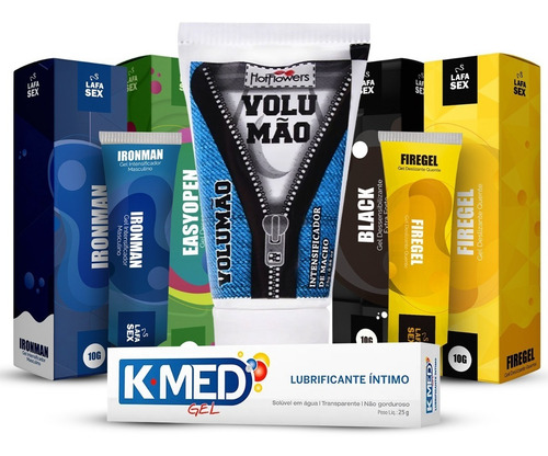 Kit Pomada Volumao Anestesico Kmed Sexo Sexual Sabor Aumento de Pene