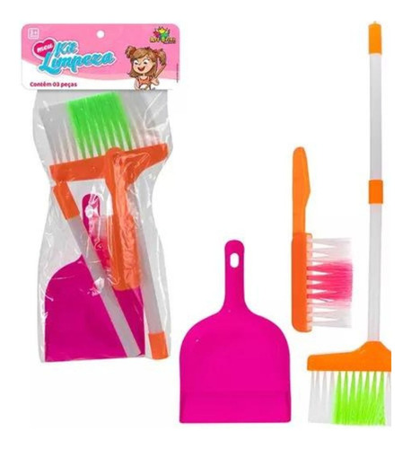 Kit Limpeza Infantil Vassourinha Cozinha Pazinha Brinquedo