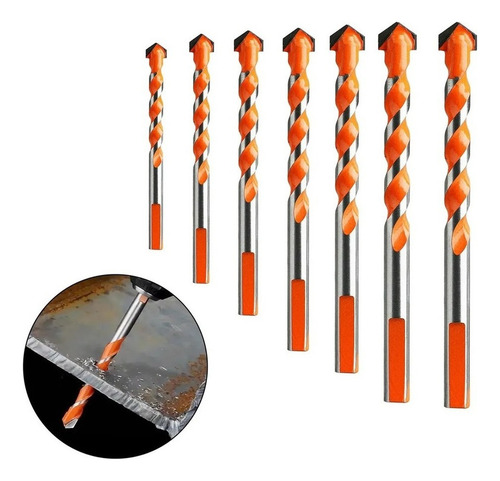 // Jogo 7 Brocas Fura Tudo Diamantada Profissional Universal
