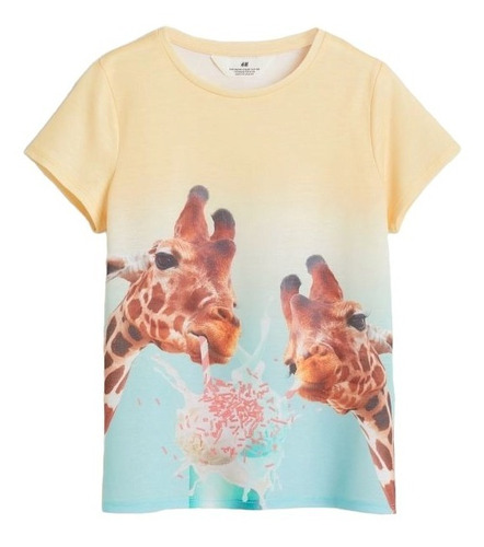 Camiseta Con Motivo Estampado Jirafa Marca H & M 