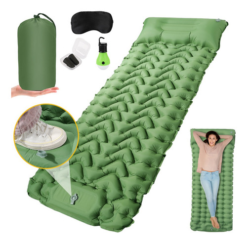 Colchoneta Camping Inflable Impermeable Individual+ Almohada