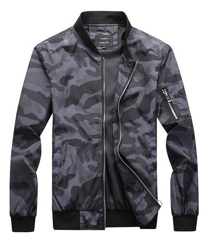 Chaqueta De Camuflaje Casual De Talla Grande Para