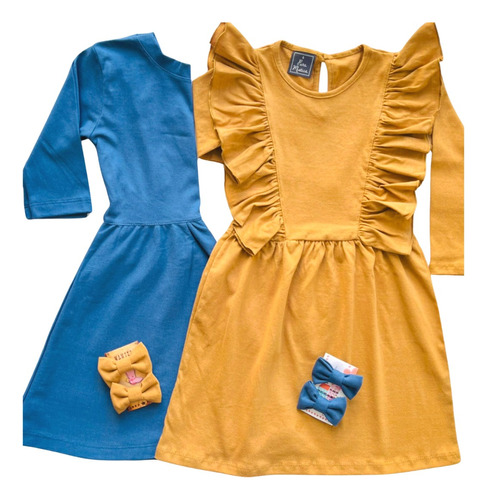 Nenas! Pack 2 Vestidos Pura Mística:  Canela + Venus + Moños