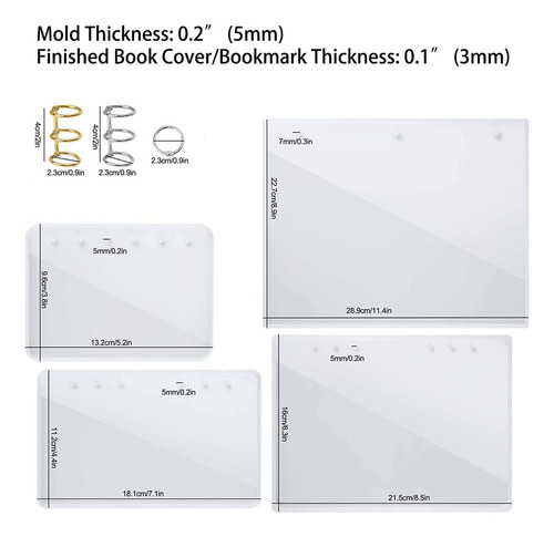 A4 Grande Cubierta Del Cuaderno Moldes De Resina De Silicona