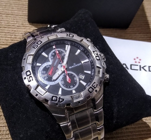 Relógio Backer Cronógrafo - Máquina Seiko - Completo