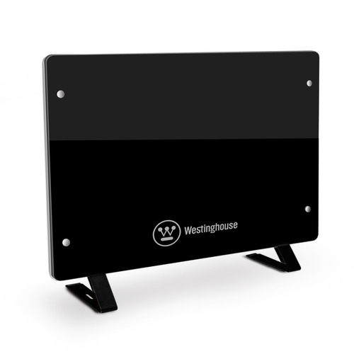 Imagen 3 de 5 de Vitroconvector Estufa Calefactor Electrico Wh-ch122conv-b 2000w Panel De Vidrio Templado 3 Potencias Westinghouse Colgante O De Piso Negro