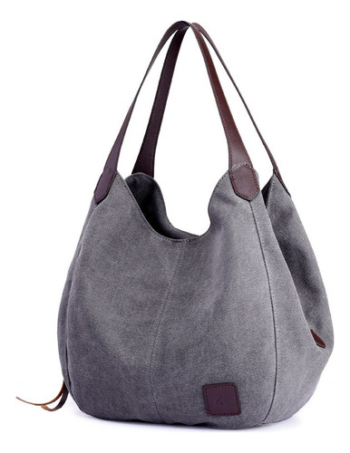 Bolso De Mano De Lona For Mujer Con Cremallera