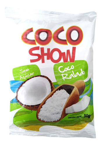 Coco Ralado Fino Sem Açúcar 50g - Coco Show
