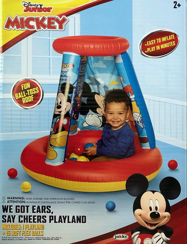 Mickey Mouse Pozo De Pelotas Para Niños, 1 Inflable Y 15 Bol