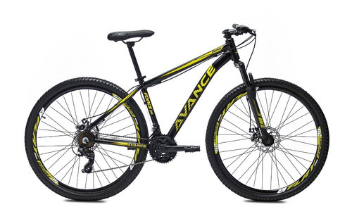 Bicicleta Aro 29 Aluminio Avance Force 24v Freio A Disco Tamanho Do Quadro 15   Cor Amarelo