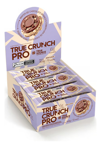 3 True Crunch Pro Cookies, Chocolate Meio Amargo E Amendoim