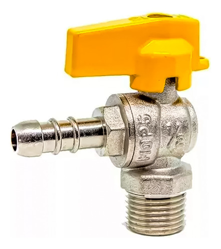 Registro De Gás Esfera Angular 90° Rosca 1/2 Npt X 3/8 Bico
