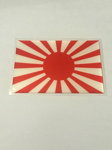 Adesivo Resinado Da Bandeira Do Japão Imperial 5x3 Cm