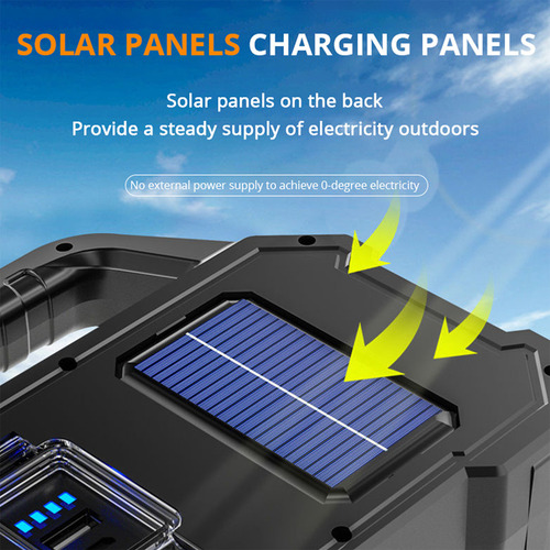 Linterna De Carga Usb Solar Con Luz De Búsqueda Portátil