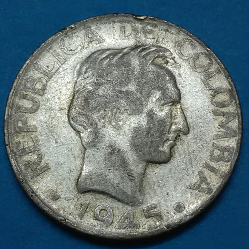 Colombia 20 Centavos 1945 Plata