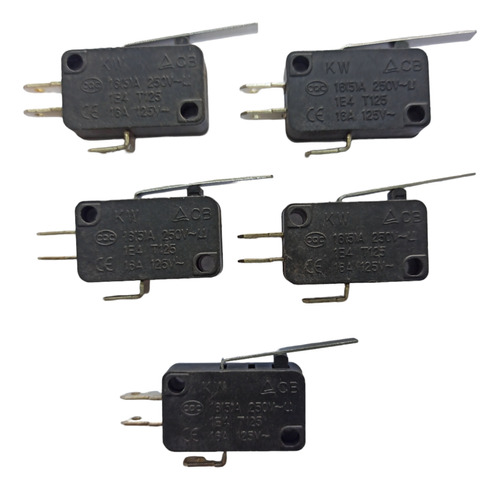 5 Microswitch Con Palanca De 27 Mm Aprox