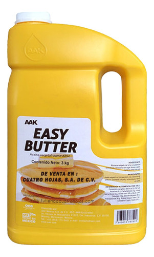 Aceite Comestible Con Sabor Mantequilla Easy Butter 3 Kg.