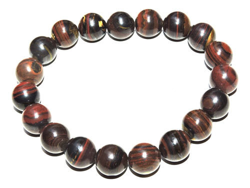 1 Pulsera Piedra Ojo De Tigre Y Tiger Hierro 18 Cm 10 Mm