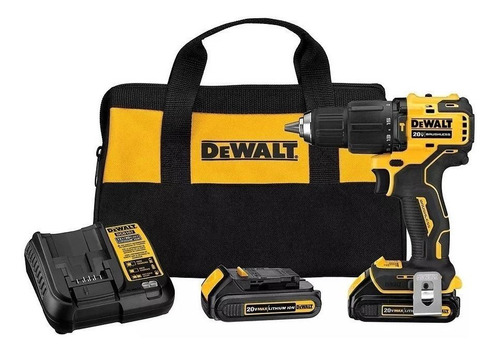 Imagen 3 de 3 de Taladro inalámbrico de 1.2" DeWalt DCD708C2 20V + accesorios con bolso