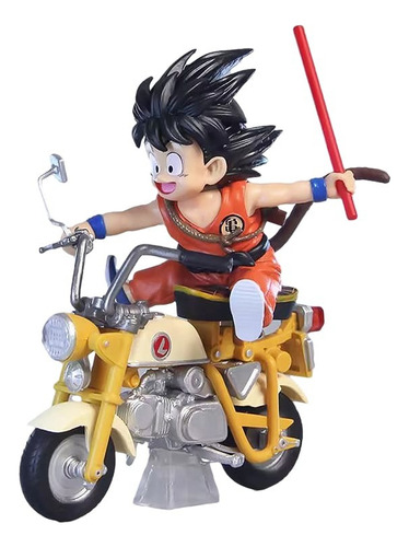 Miniatura Criança Son Goku Na Motocicleta Dragon Ball 15cm