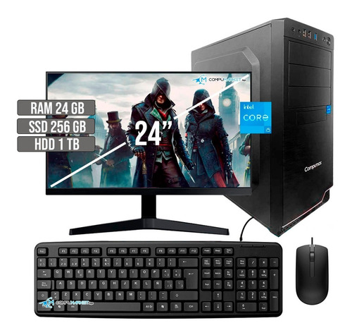 Pc Gamer Intel Core I5 12400 Ssd 256gb+hdd1tb Ram24gb Led 24