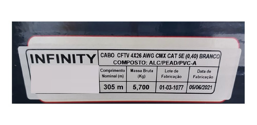 Imagem 2 de 2 de Cabo De Rede Cat5e Azul Rolo/caixa De 305 Metros