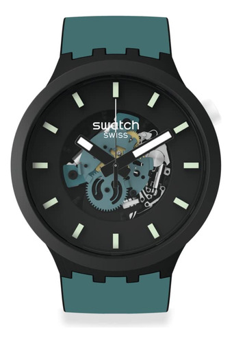 Reloj Swatch Gran Y Audaz De Cuarzo Biocerámico Color Negro
