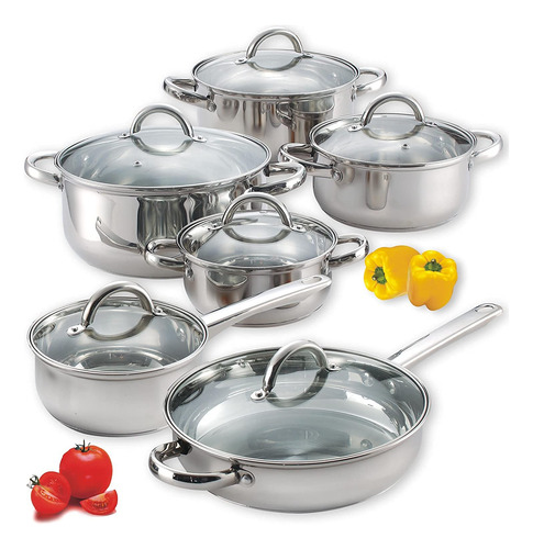 Set De 12 Utensilios De Acero Inoxidable
