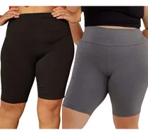 Comprar 2 Bermudas Short Academia Feminina Plus Size Suplex Dia Dia