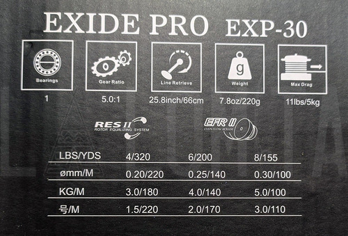 Reel Frontal Okuma Exide Pro Exp 30 Carrete Metálico Variada Gris Derecho/izquierdo