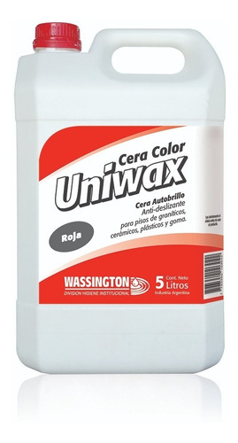 Wassington Cera Uniwax Roja 5lts Autobrillo Rojo